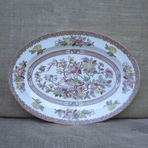 Vintage Indian Tree Pattern Maruta Platter Japan